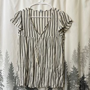 Old Navy  rayon cute flutter sleeve stripe top. NWOT size large